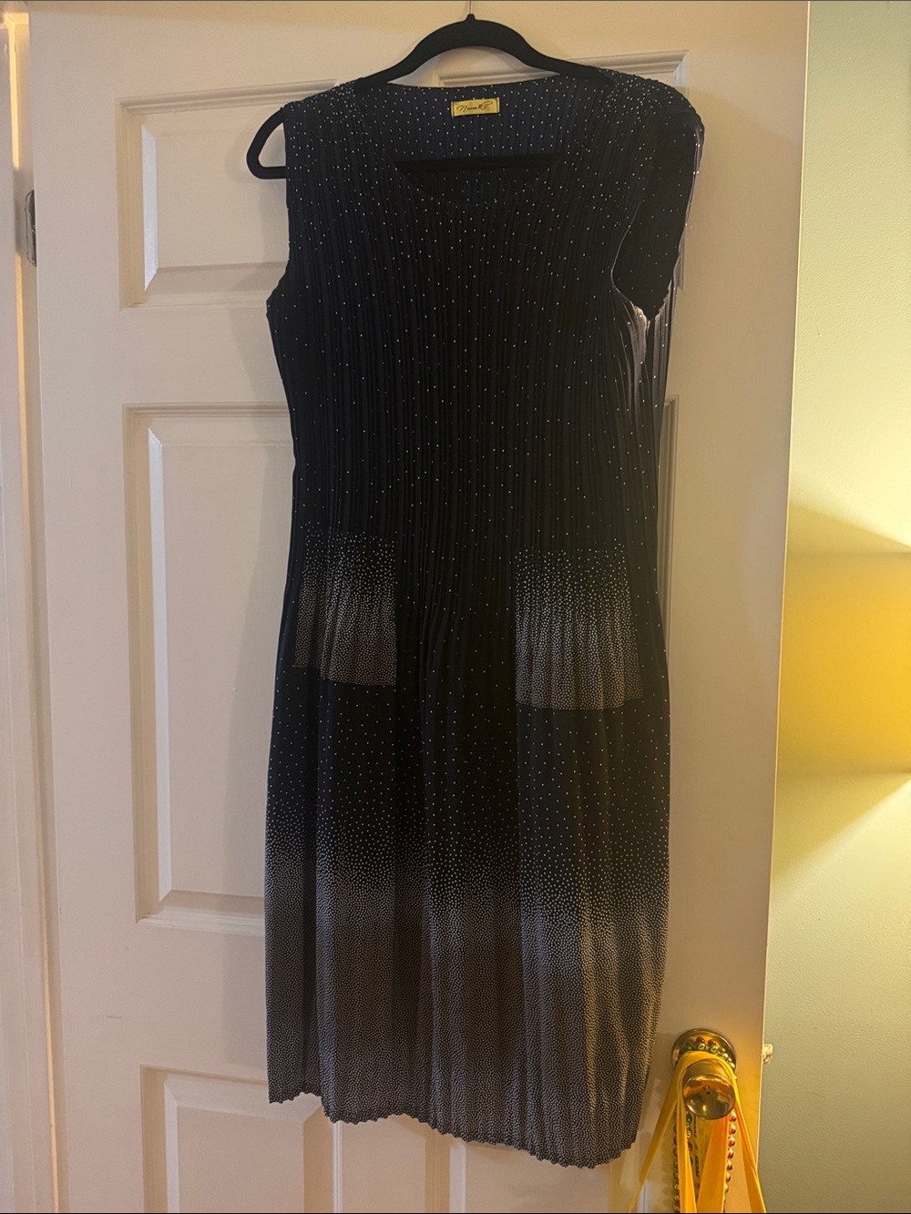 Navy Polka Dot Midi Dress
